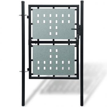 ARDEBO.de - Zauntor (Einzeltor) Schwarz 100x225 cm 