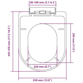 Toilettensitz mit Absenkautomatik Weiß Quadratisch