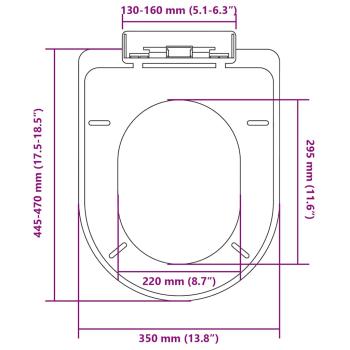Toilettensitz mit Absenkautomatik Weiß Quadratisch