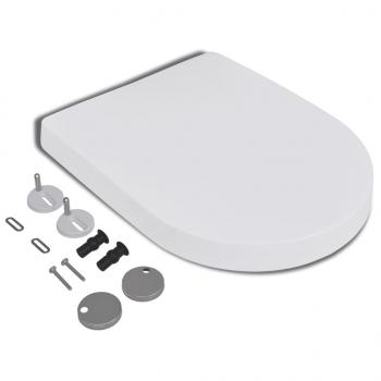 Toilettensitz mit Absenkautomatik und Quick-Release Weiß Eckig 