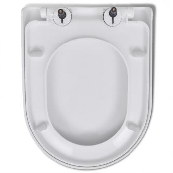 Toilettensitz mit Absenkautomatik und Quick-Release Weiß Eckig 