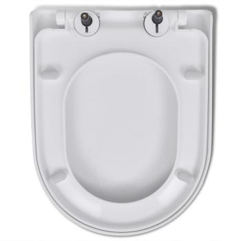 Toilettensitz mit Absenkautomatik und Quick-Release Weiß Eckig 