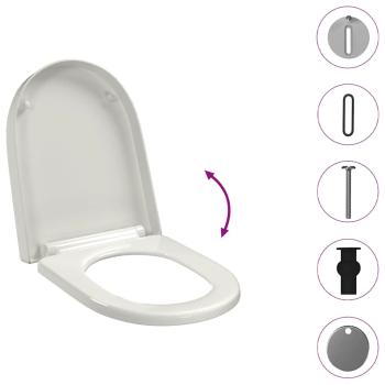 Toilettensitz mit Absenkautomatik und Quick-Release Weiß Eckig 