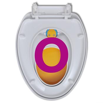 Toilettensitz mit Absenkautomatik Erwachsene/Kinder Weiß & Gelb