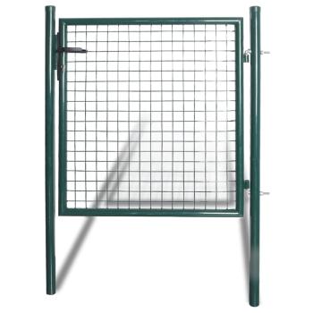 Einzeltür-Gartentor 100x100 cm pulverbeschichteter Stahl