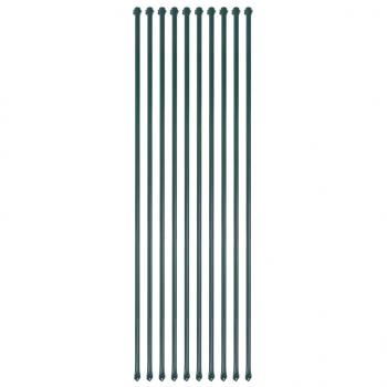 ARDEBO.de - Pflanzstäbe 10 Stk. 1,5 m Metall Grün
