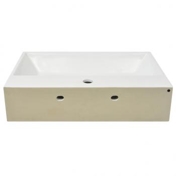 Waschbecken mit Hahnloch Keramik Weiß 60,5x42,5x14,5 cm