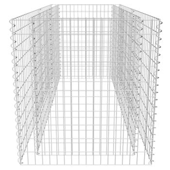 Gabionen-Hochbeet Stahl 180×90×100 cm Silbern