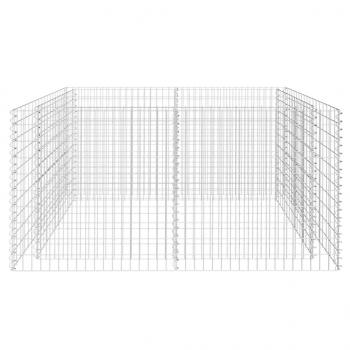 Gabionen-Hochbeet Stahl 180×90×100 cm Silbern