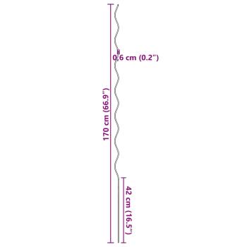 Tomaten-Spiralstäbe 50 Stk. 170 cm Verzinkter Stahl