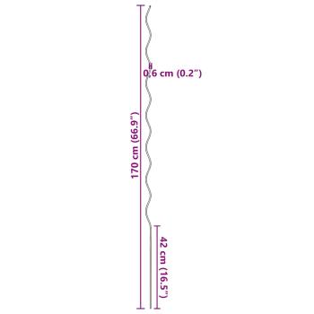 Tomaten-Spiralstäbe 20 Stk. 170 cm Verzinkter Stahl