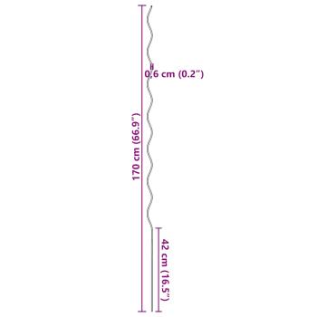 Tomaten-Spiralstäbe 5 Stk. 170 cm Verzinkter Stahl