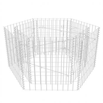 Sechseckiges Gabionen-Hochbeet 100×90×50 cm