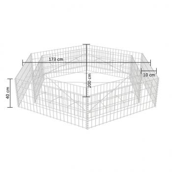 Sechseckiges Gabionen-Hochbeet 200x173x40 cm