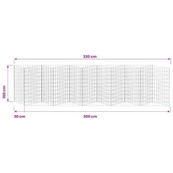 Gabionenkorb Pflanzkasten Gemüse-Hochbeet Stahl 300×30×100 cm