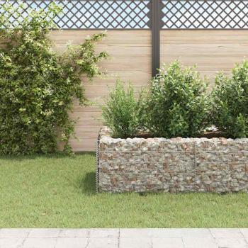 Gabionen-Hochbeet Stahl 360×90×50 cm