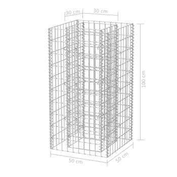 Gabionen-Hochbeet Stahl 50×50×100 cm