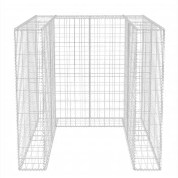 Gabionen-Mülltonnenverkleidung für 1 Tonne Stahl 110x100x120cm  