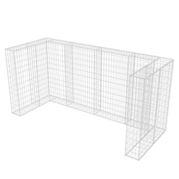 Gabionen-Mülltonnenverkleidung für 3 Tonnen Stahl 250x100x120cm 