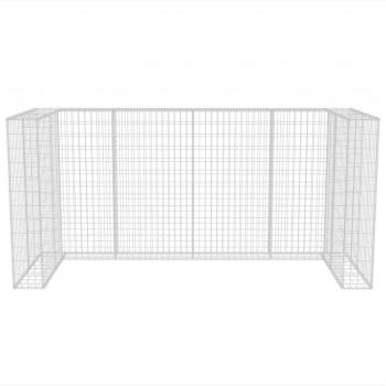 Gabionen-Mülltonnenverkleidung für 3 Tonnen Stahl 250x100x120cm 