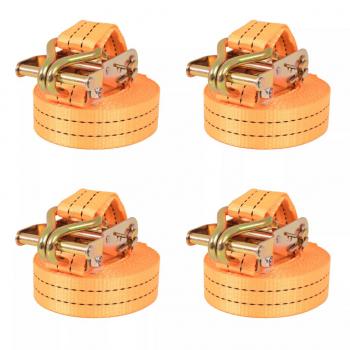 ARDEBO.de - Ratschen-Spanngurte 4 Stk. 1 Tonne 6m×38mm Orange