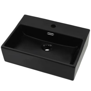 Waschbecken mit Hahnloch Keramik Schwarz  51,5 x 38,5 x 15 cm