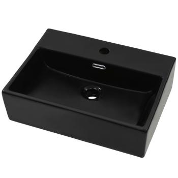 Waschbecken mit Hahnloch Keramik Schwarz  51,5 x 38,5 x 15 cm