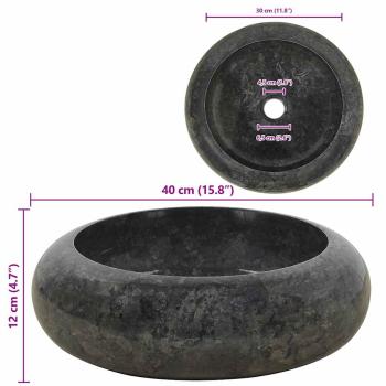 Waschbecken 40x12 cm Marmor Schwarz