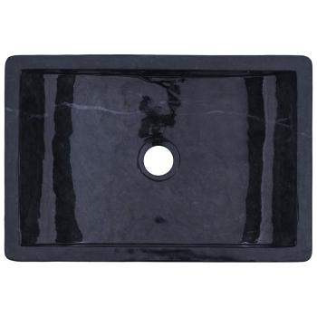 Waschbecken 45x30x12 cm Marmor Hochglanz-Schwarz