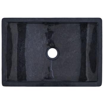 Waschbecken 45x30x12 cm Marmor Hochglanz-Schwarz