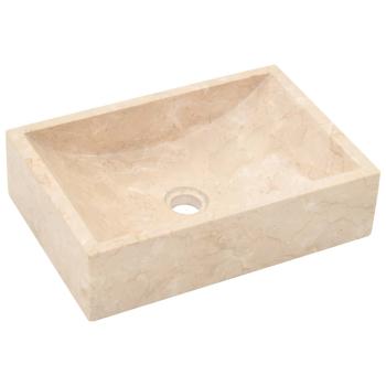 Waschbecken 45x30x12 cm Marmor Hochglanz-Creme