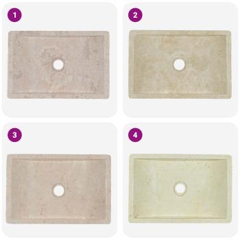 Waschbecken 45x30x12 cm Marmor Hochglanz-Creme