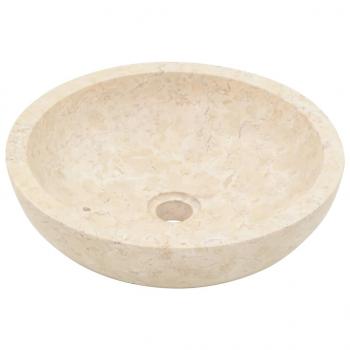 Waschbecken 40x12 cm Marmor Creme
