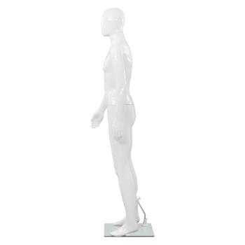 Männliche Schaufensterpuppe mit Glassockel Weiß 185 cm 
