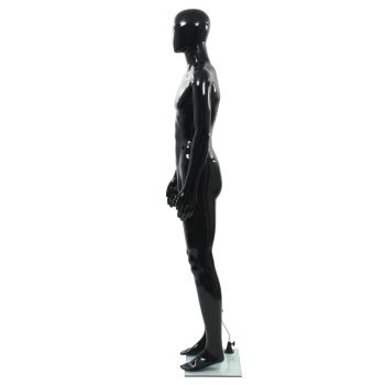 Männliche Schaufensterpuppe mit Glassockel Schwarz 185 cm 
