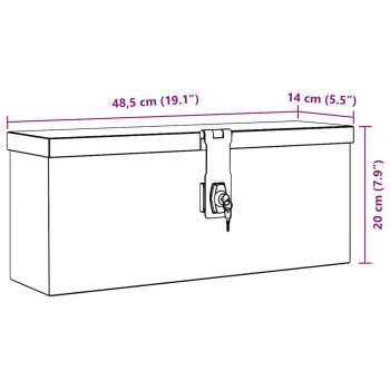 Aluminiumkiste 48,5 x 14 x 20 cm Silbern
