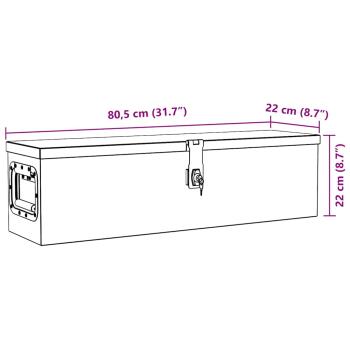 Aluminiumkiste 80,5×22×22 cm Silbern