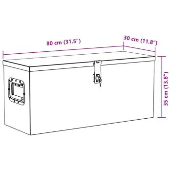 Aluminiumkiste 80×30×35 cm Silbern 