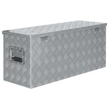 Aluminiumkiste 90,5×35×40 cm Silbern 