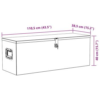 Aluminiumkiste 110,5×38,5×40 cm Silbern 