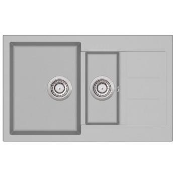 Granitspüle Doppelbecken Grau 