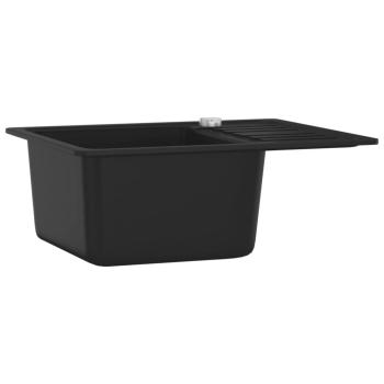 Granitspüle Einzelbecken Schwarz 