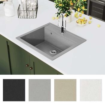 Granitspüle Einzelbecken Grau