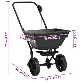 Handstreuwagen Salzstreuer PVC und Stahl 80x46x75 cm 15 L