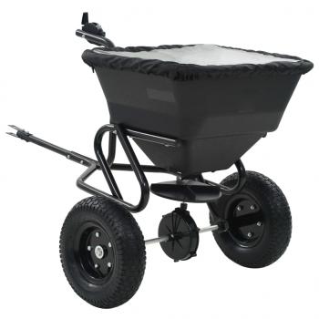 ARDEBO.de - Handstreuwagen Salzstreuer zum Ziehen PVC Stahl 125x74x79cm 45L