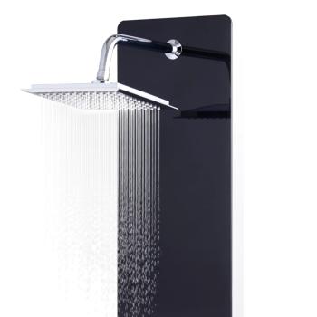 Duschpaneel Glas 25×44,6×130 cm Schwarz 