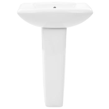 Freistehendes Waschbecken mit Säule Keramik Weiß 580x470x200 mm