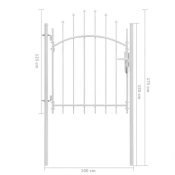 Gartentor Stahl 1x1,75 m Weiß