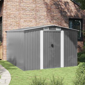 Gartenhaus 257x298x178 cm Metall Grau