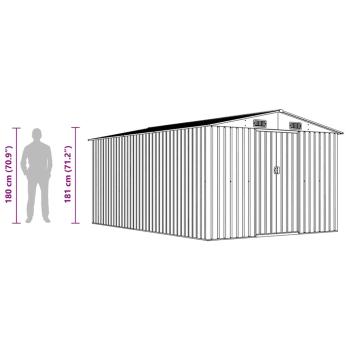 Gerätehaus 257x392x181 cm Metall Braun